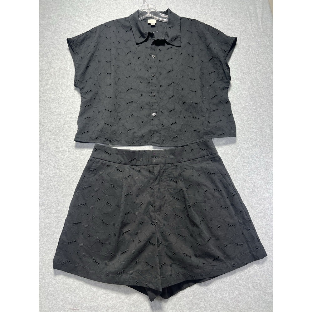 A New Day Set Black Shorts Size 8 Crop Top Size M, Matching Set, Women's, Sumer